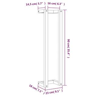 VidaXL Porte-serviette bois de pin  