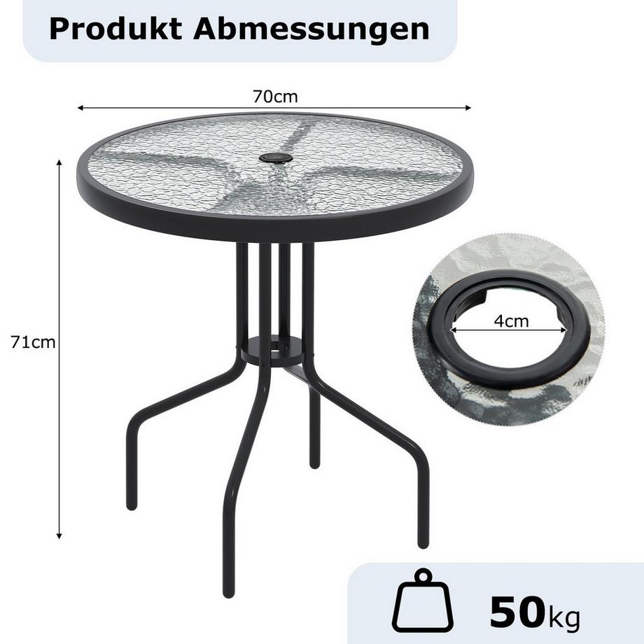 Northix Tavolo da bistrot con foro per ombrellone  