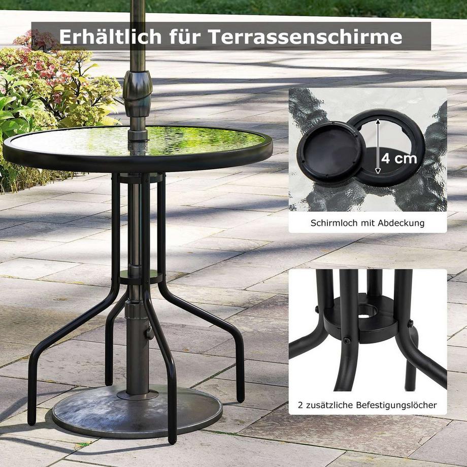 Northix Tavolo da bistrot con foro per ombrellone  