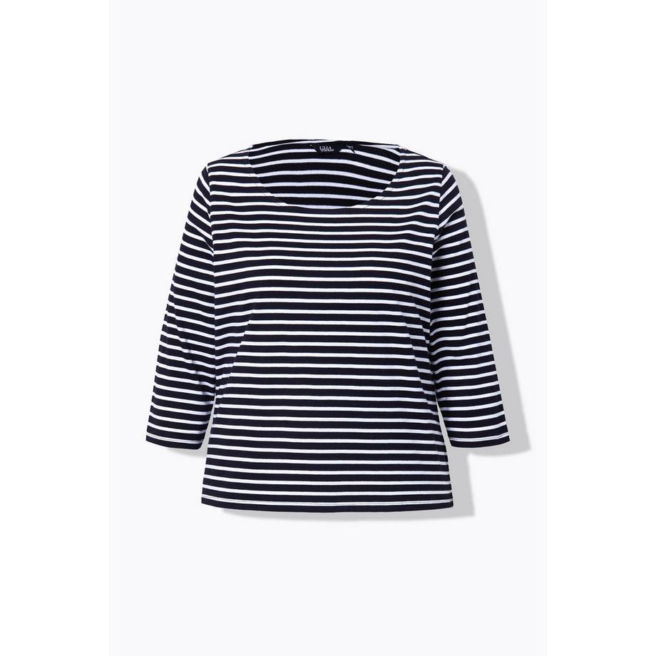 Ulla Popken Maglia a righe Classic Scollo rotondo Maniche 3/4  