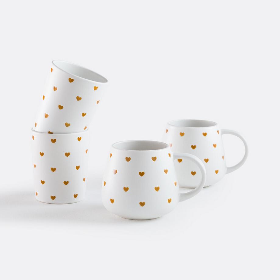 La Redoute Intérieurs Set aus 2 Tassen mit Herzdruck  
