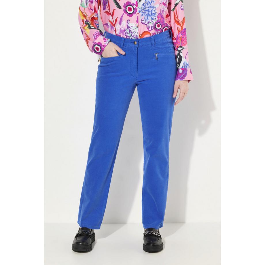 Ulla Popken Pantaloni Mony in Velluto a Coste Vita Comoda Tasche con Cerniera  