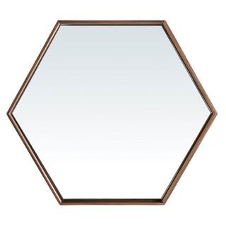 ANGEL CERDA Miroir mural hexagonale noyer  