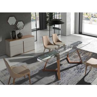 ANGEL CERDA Miroir mural hexagonale noyer  