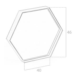 ANGEL CERDA Miroir mural hexagonale noyer  