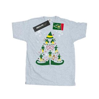 Elf T-shirt Arbre de Noël Manches Courtes  