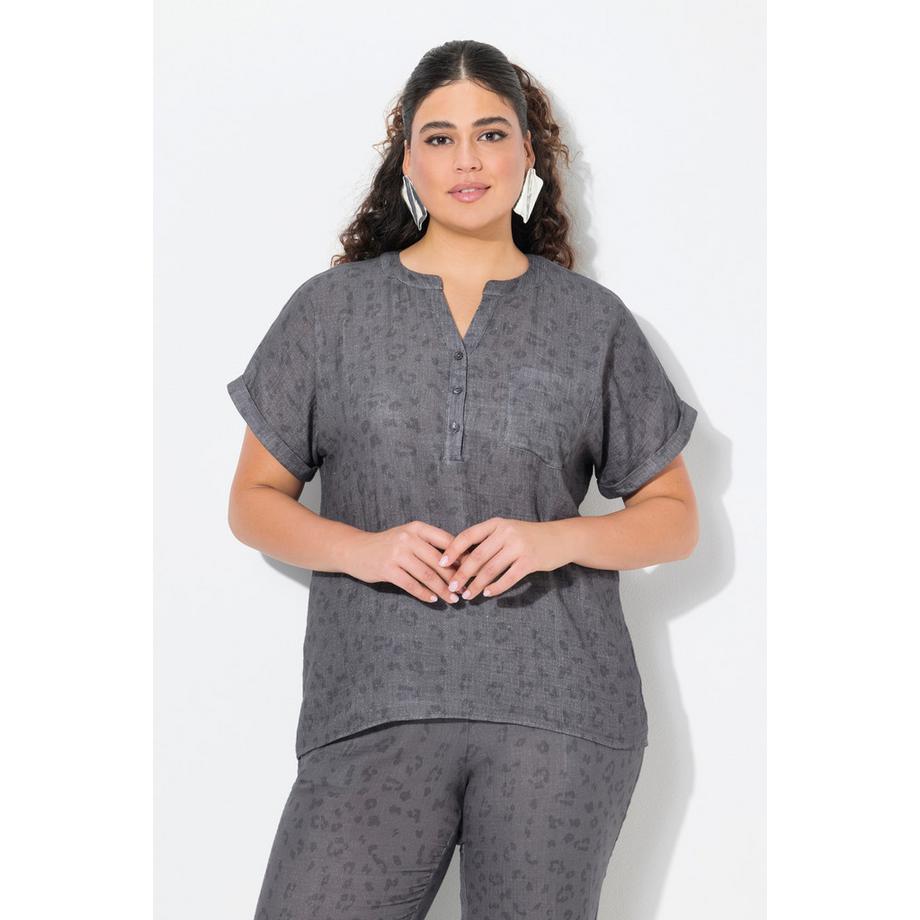 Ulla Popken Blusa Tunica Oversize in Mussola Mezza Manica  