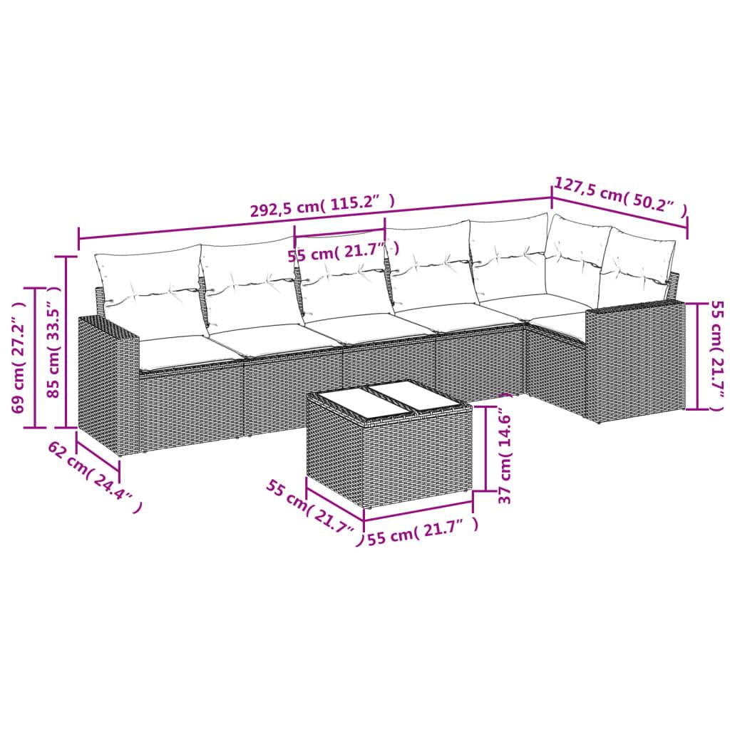 VidaXL Ensemble de canapés de jardin rotin synthétique  