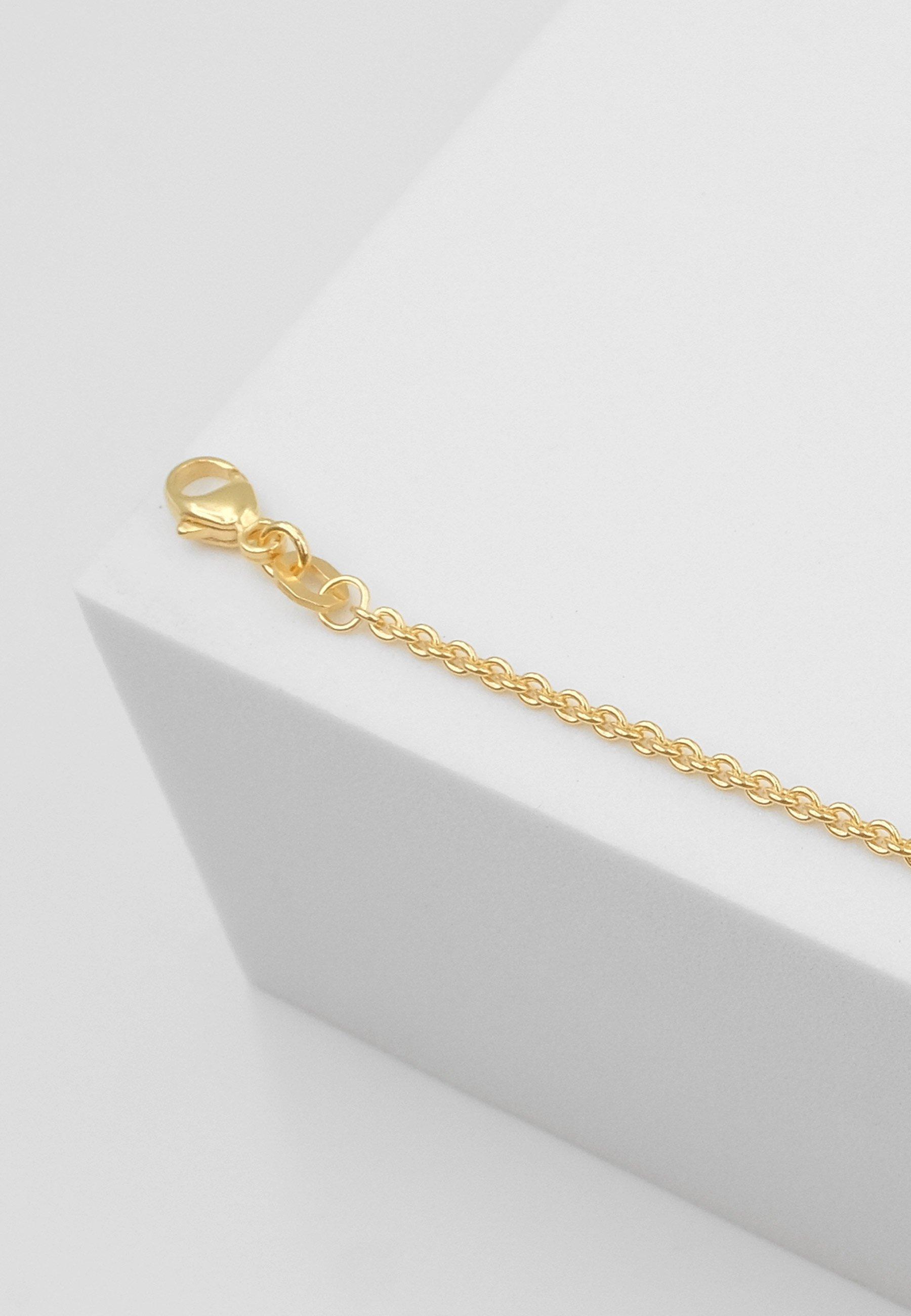 MUAU Schmuck  Bracelet d'identité rond forçat or jaune 750, 2mm, 14cm 