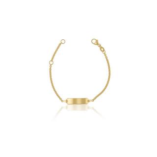 MUAU Schmuck  ID-Bracelet Rundanker Gelbgold 750, 2mm, 14cm 