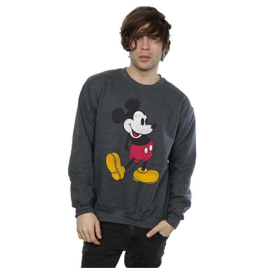 Disney Mickey Mouse Distressed Print Slim Fit Sweatshirt  