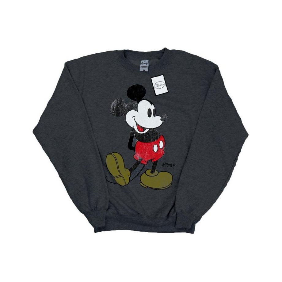 Disney Mickey Mouse Distressed Print Slim Fit Sweatshirt  