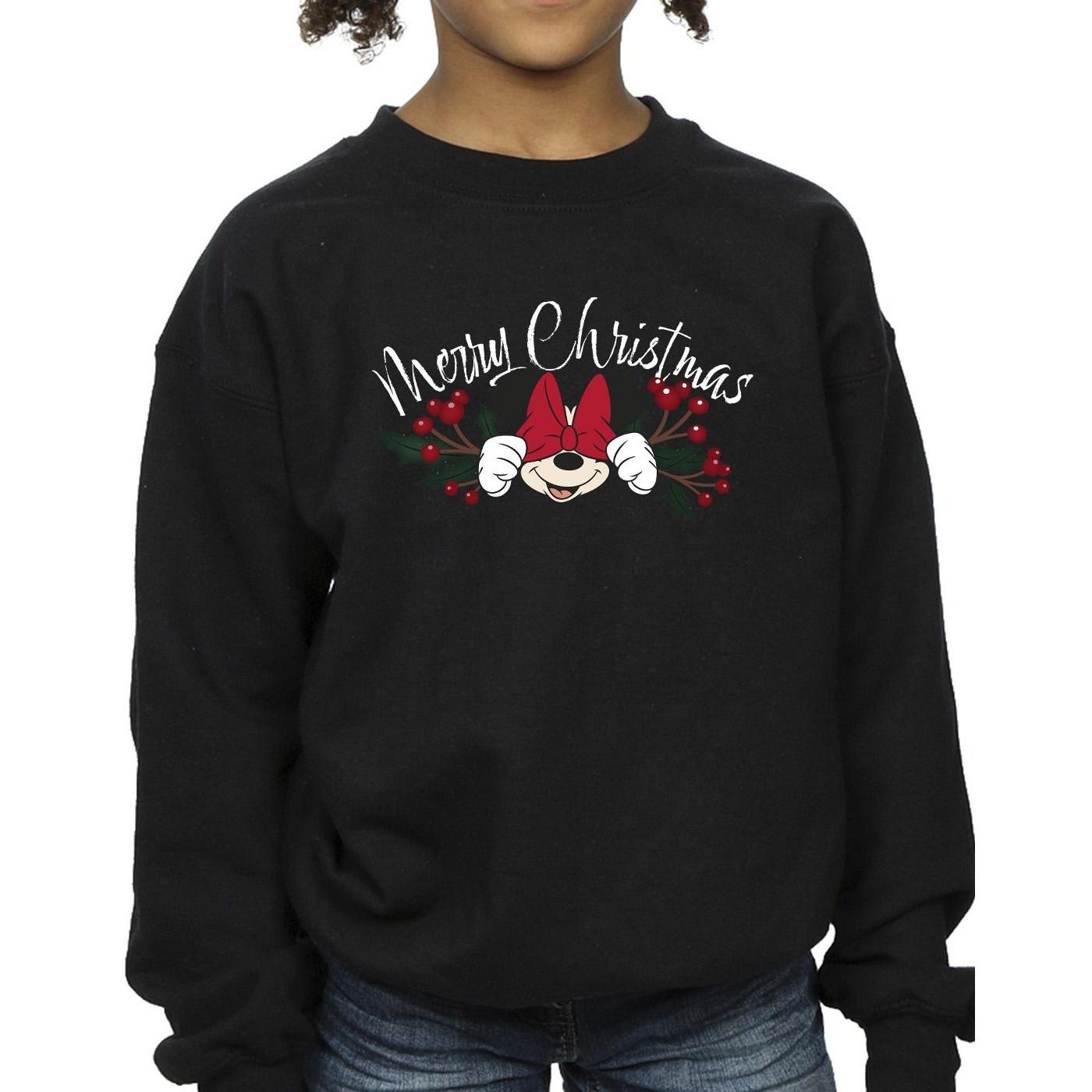 Disney  Minnie Mouse Christmas Holly Sweatshirt 