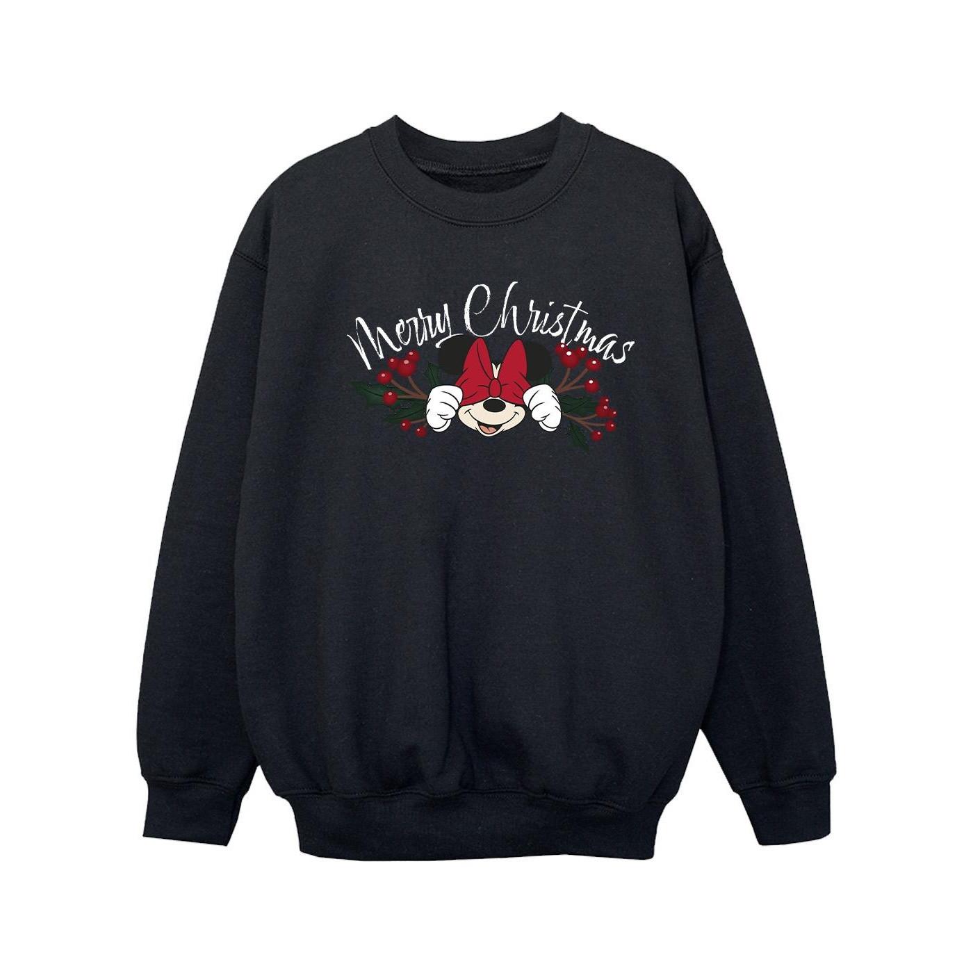 Disney  Minnie Mouse Christmas Holly Sweatshirt 