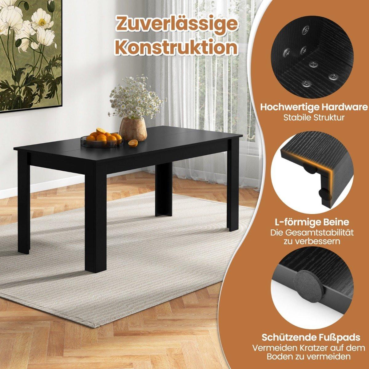 Northix Table à manger extensible de 160 cm de long, table de cuisine moderne pouvant accueillir jusqu'à 8 personnes  