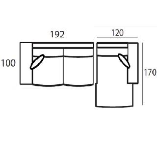 mutoni Canapé d'angle Santos pouf droit gris 312  