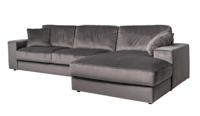 mutoni Divano angolare Santos pouf destro grigio 312  