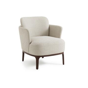 Fauteuil en noyer et tissu texturé