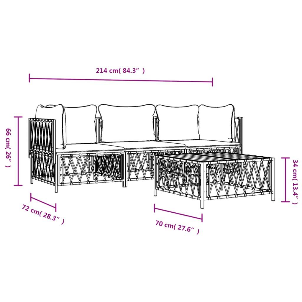 VidaXL Garten lounge set stahl  