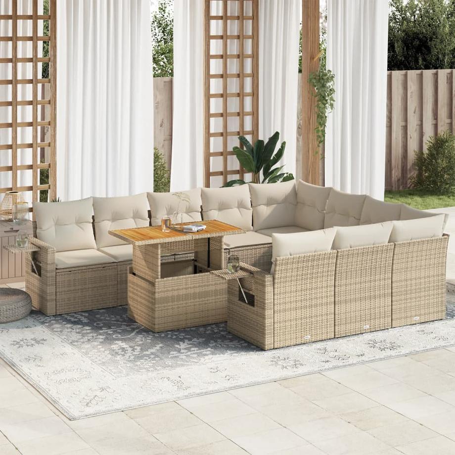 VidaXL set di divani da giardino Polirattan  