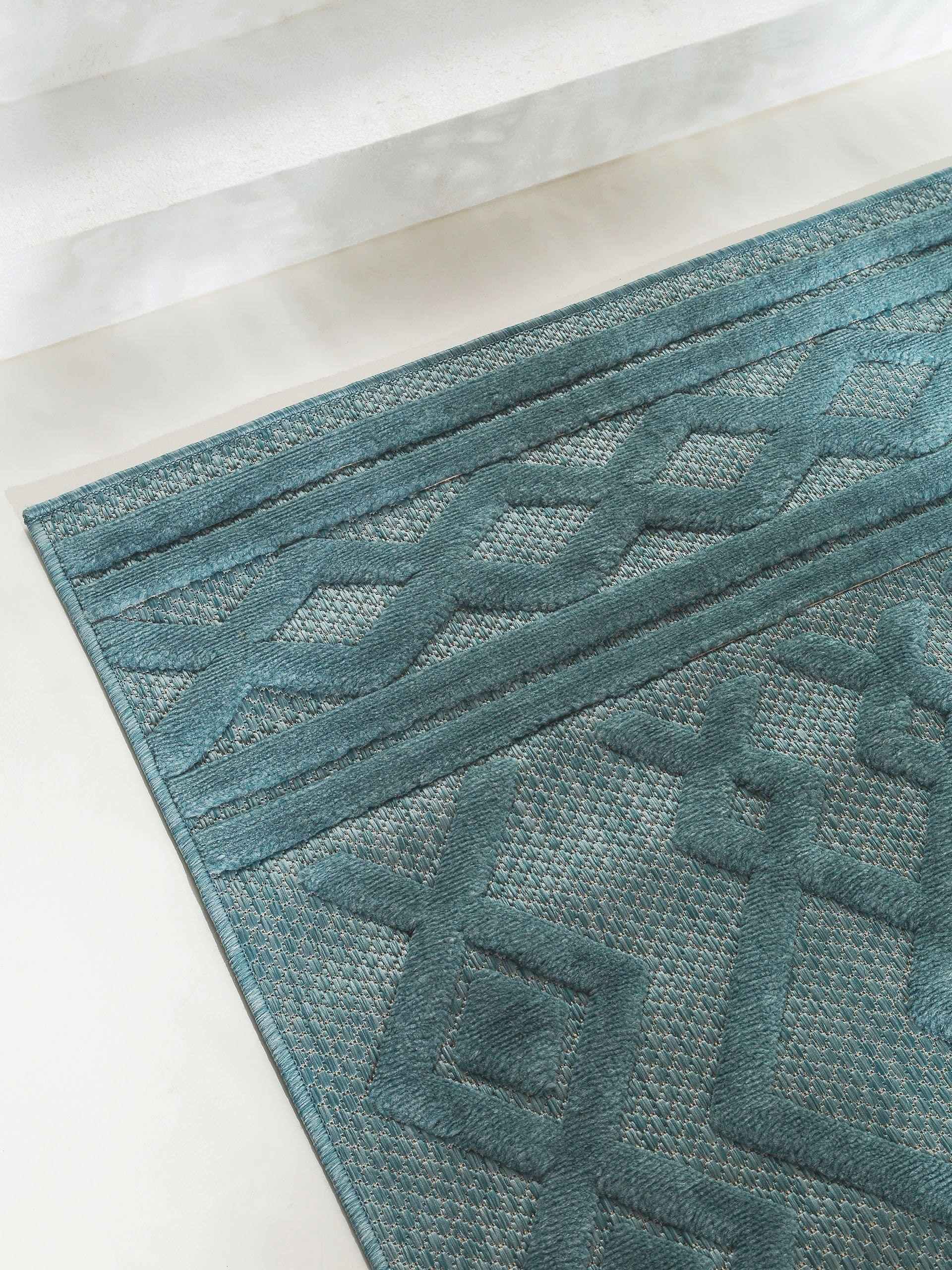 Benuta Tapis d'extérieur & intérieur Bonte Turquoise  