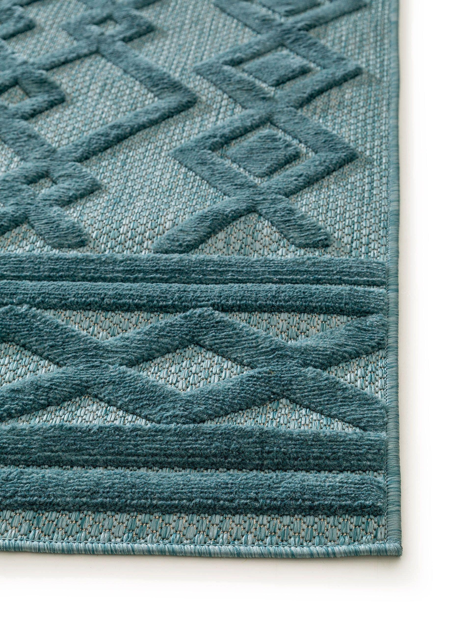 Benuta Tapis d'extérieur & intérieur Bonte Turquoise  