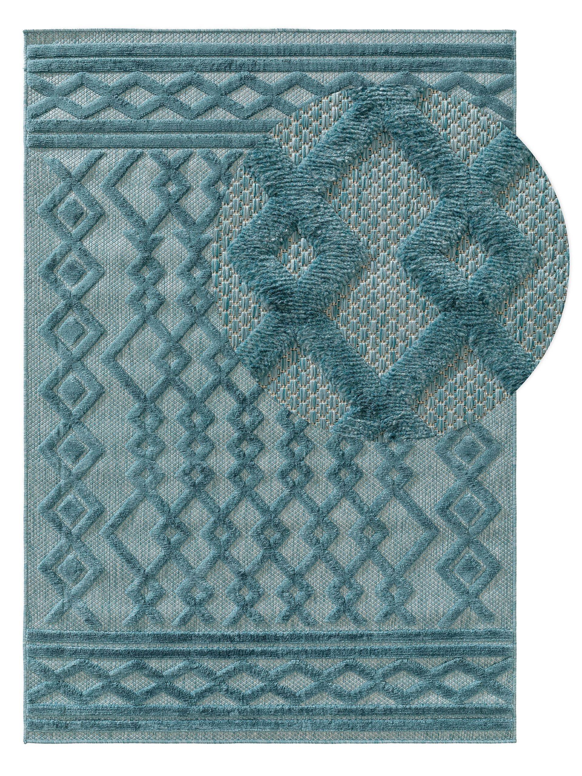 Benuta Tapis d'extérieur & intérieur Bonte Turquoise  