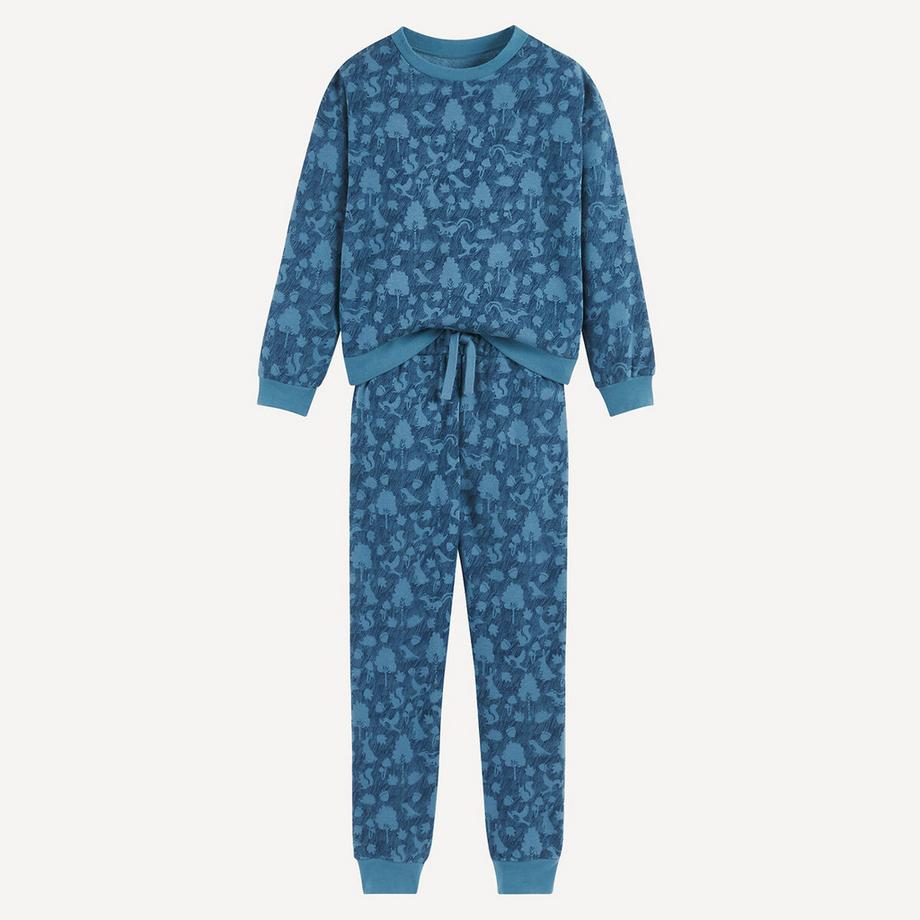 Pyjama molleton doublé polaire animaux de la forêt