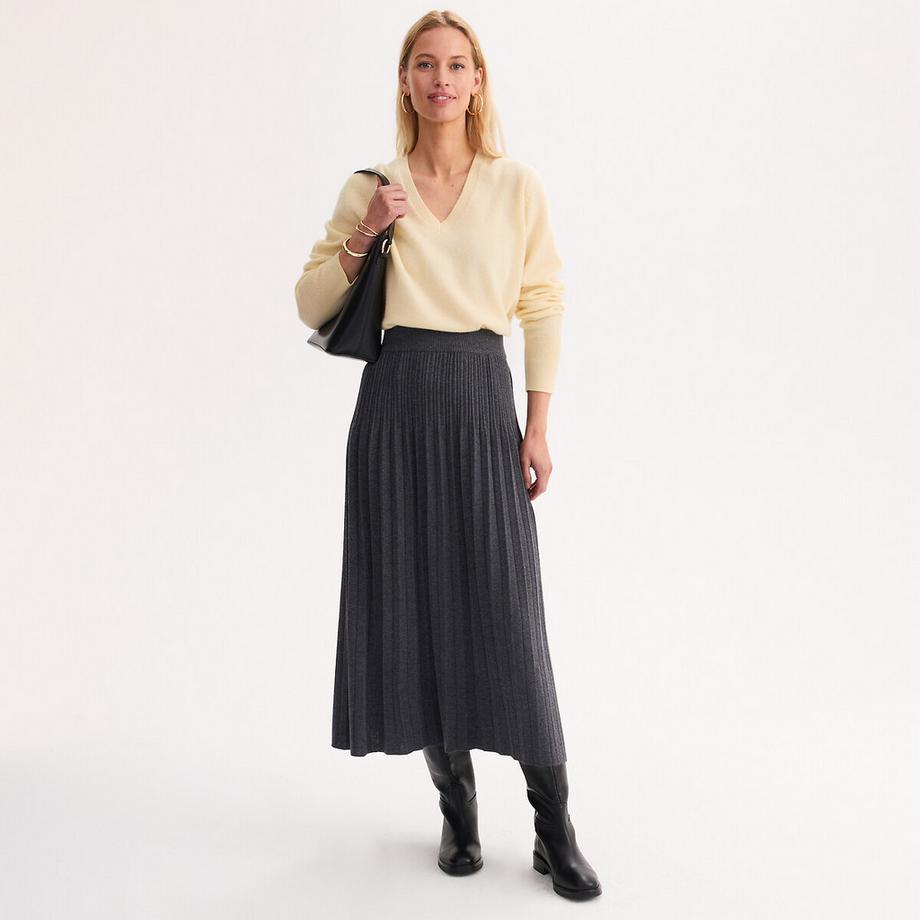 La Redoute Collections Plissee-Rock aus Maschenware in Midi-Länge  