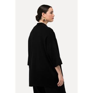 Ulla Popken  Cardigan oversized, coupe ouverte, col châle et manches courtes 