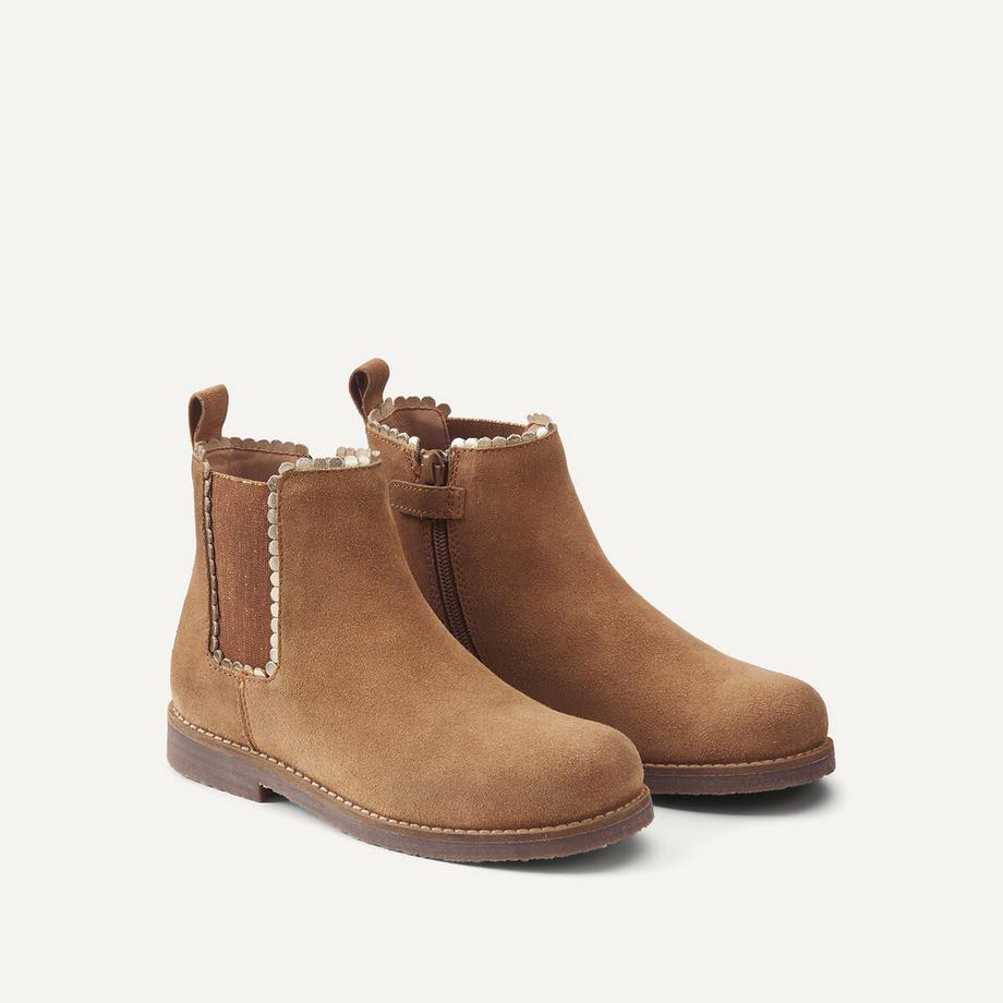 Chelsea-Boots aus Veloursleder mit Metallic-Details