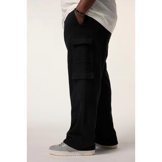 Sthuge Sweat-Cargohose Baggy Fit Elastikbund Cargotaschen  