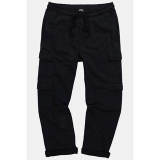Sthuge Sweat-Cargohose Baggy Fit Elastikbund Cargotaschen  