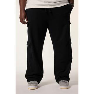 Sthuge Sweat-Cargohose Baggy Fit Elastikbund Cargotaschen  