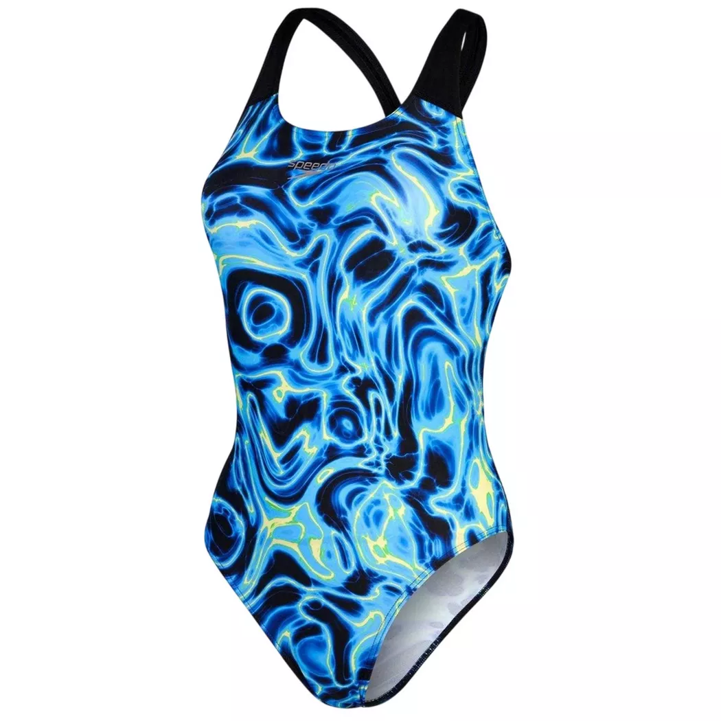 Speedo - Allover Digital Costume Da Bagno Intero Nuoto, per donna, Blu, Größe 32