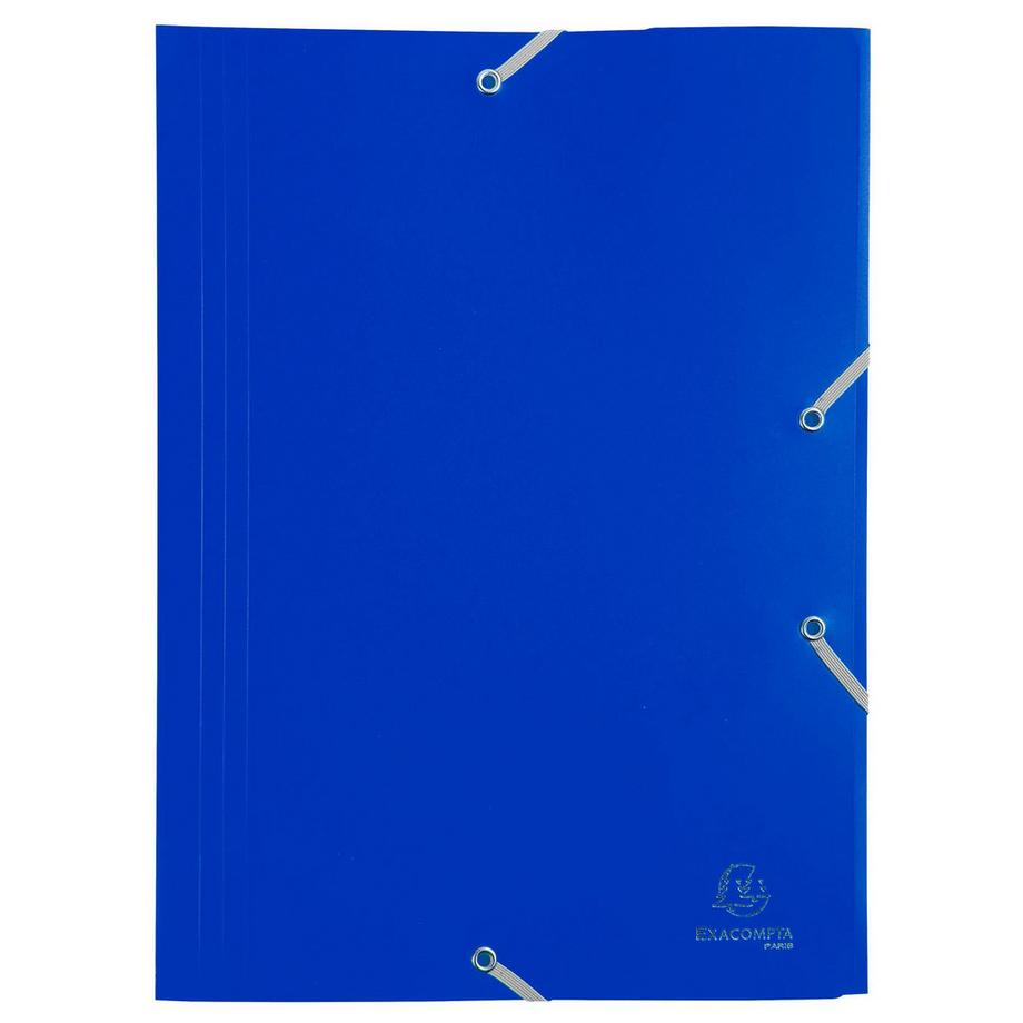 Exacompta Chemise à élastique 3 rabats Polypropylène 4/10e Opaque Eco - A4 - x 60  