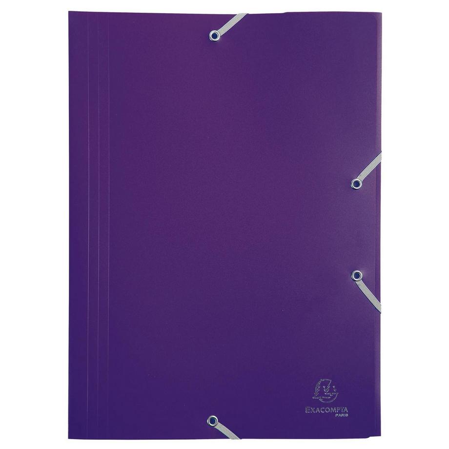 Exacompta Chemise à élastique 3 rabats Polypropylène 4/10e Opaque Eco - A4 - x 60  