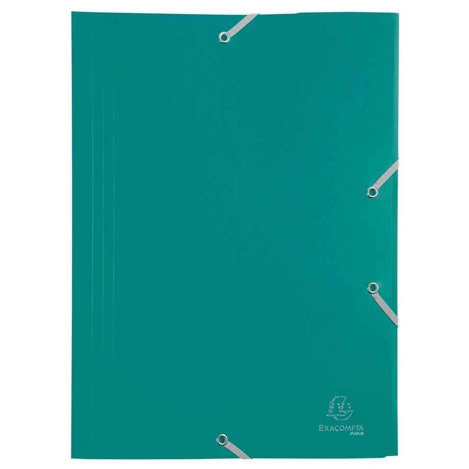 Exacompta Chemise à élastique 3 rabats Polypropylène 4/10e Opaque Eco - A4 - x 60  