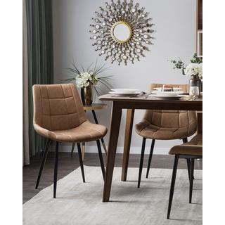 Beliani Lot de 2 chaises en Cuir PU Glamour MELROSE II  