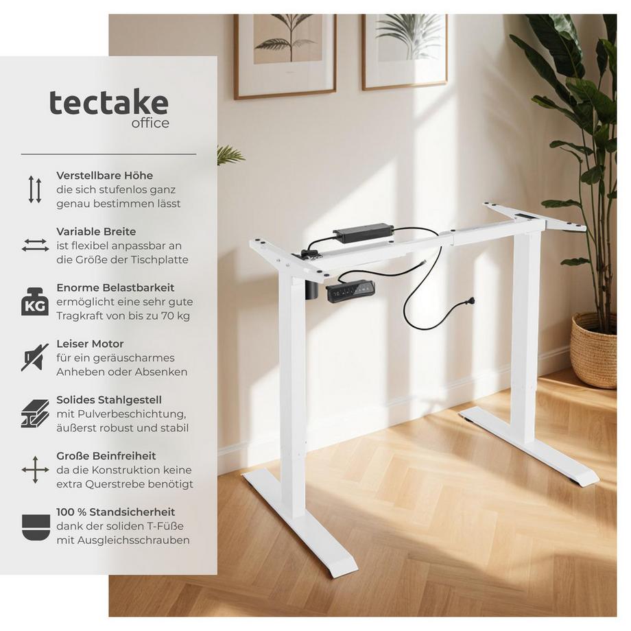 Tectake Telaio per scrivania Piotr regolazione elettrica della altezza  