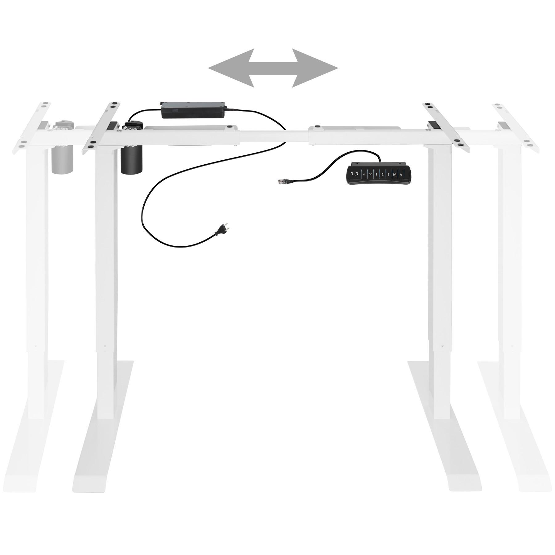 Tectake Tischgestell elektrisch höhenverstellbar Memory-Funkt. 85-129x65x71-121cm  