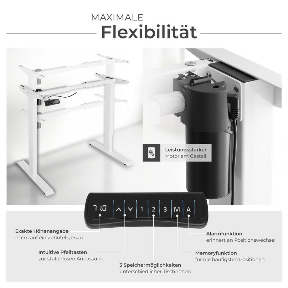 Tectake Telaio per scrivania Piotr regolazione elettrica della altezza  