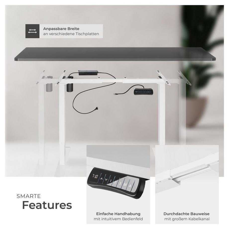 Tectake Telaio per scrivania Piotr regolazione elettrica della altezza  