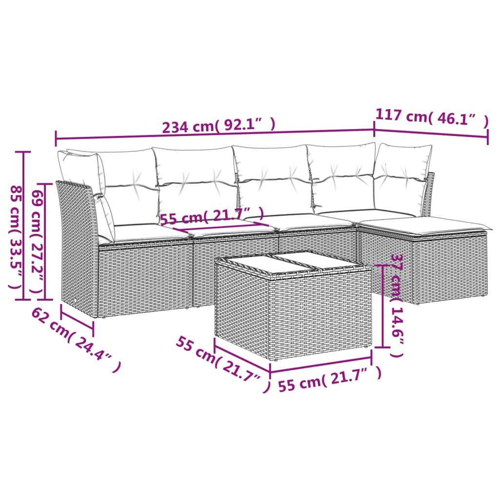 VidaXL Garten sofagarnitur poly-rattan  