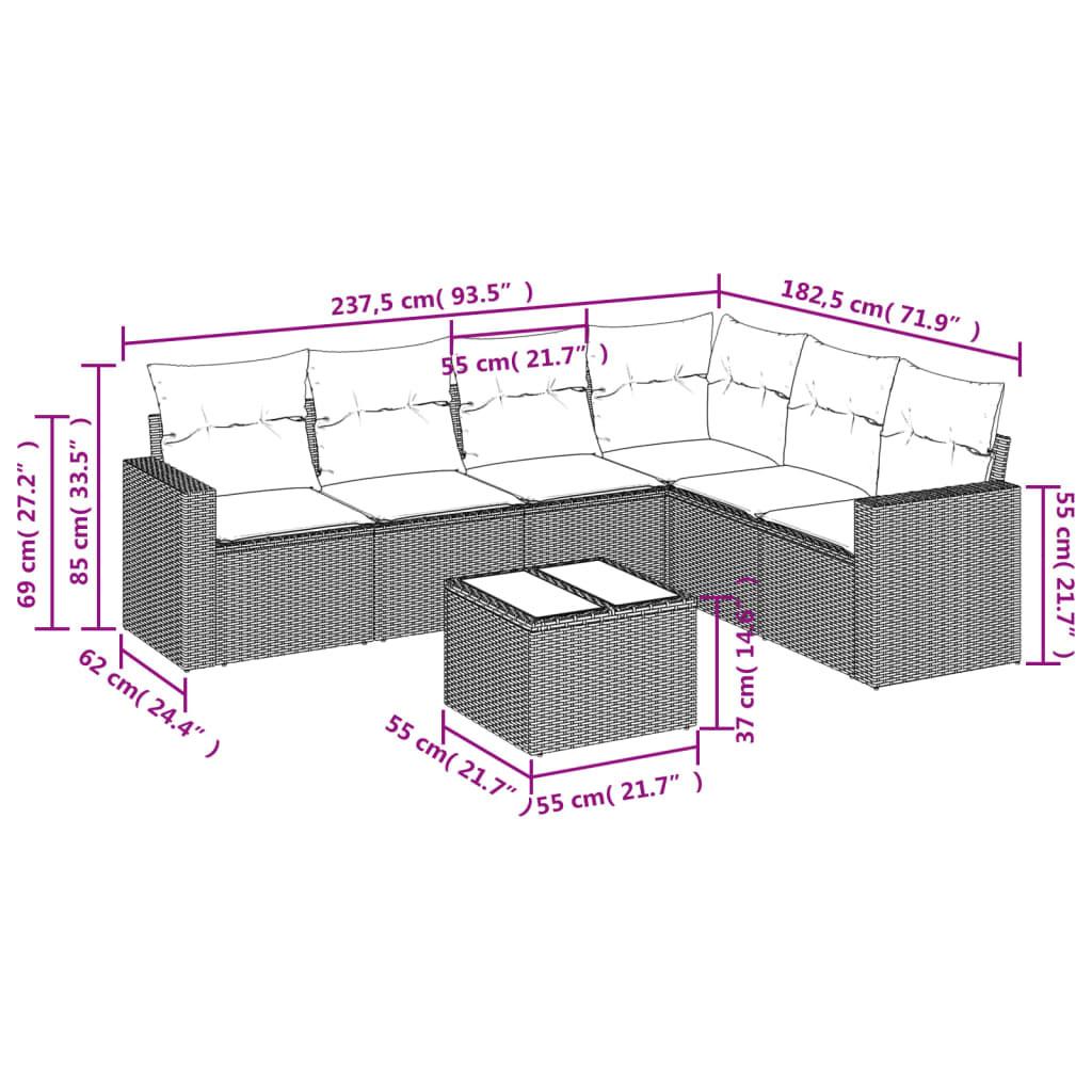 VidaXL Ensemble de canapés de jardin rotin synthétique  