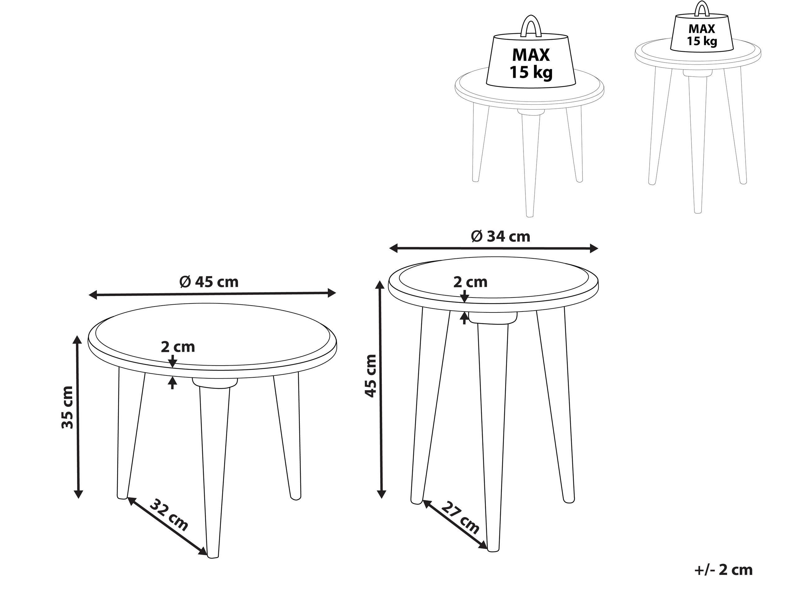 Beliani Ensemble de tables en Manguier Rustique EKAMBA  