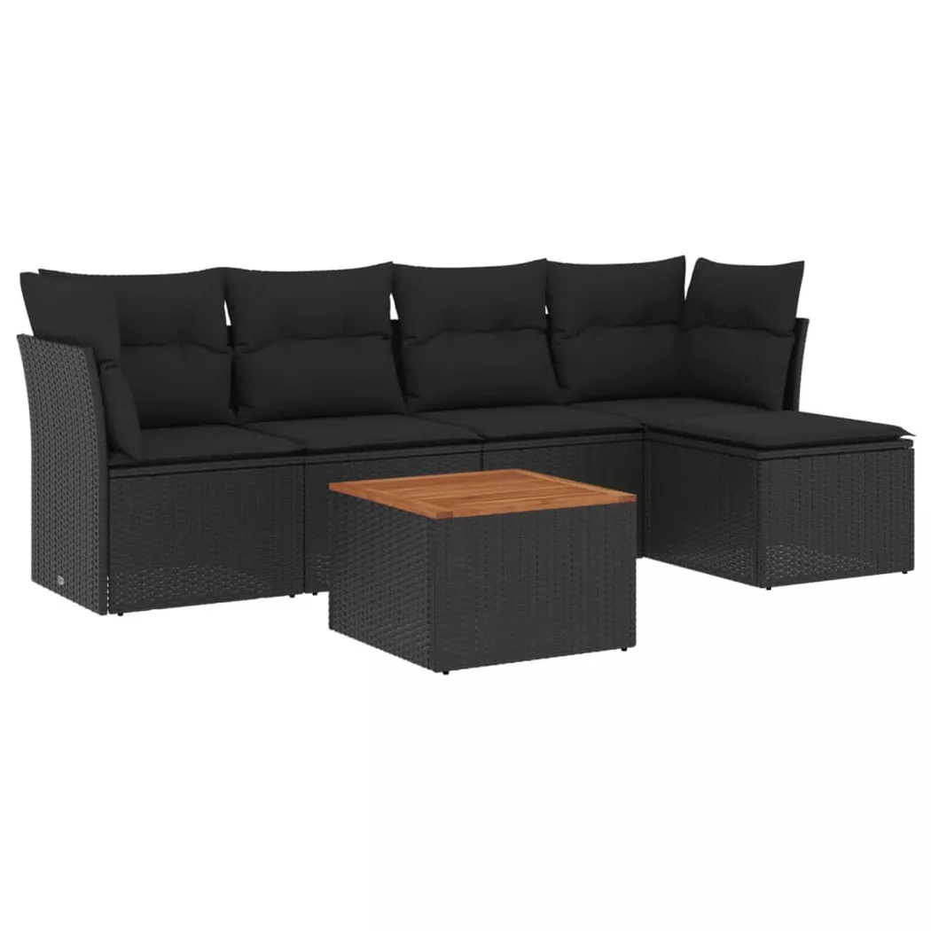 VidaXL - Garten sofagarnitur poly-rattan, One Size, Schwarz