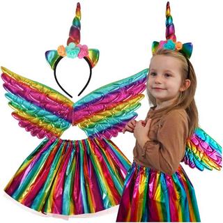 Pricenet  Costume da unicorno con gonna e fascia multicolore 