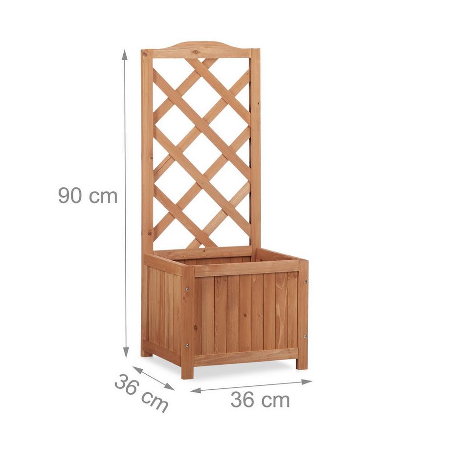 Northix 2-in-1-Pflanzkasten aus Holz mit Gitter  