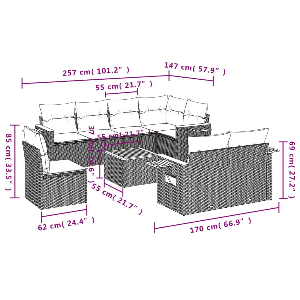 VidaXL set divano da giardino Polirattan  